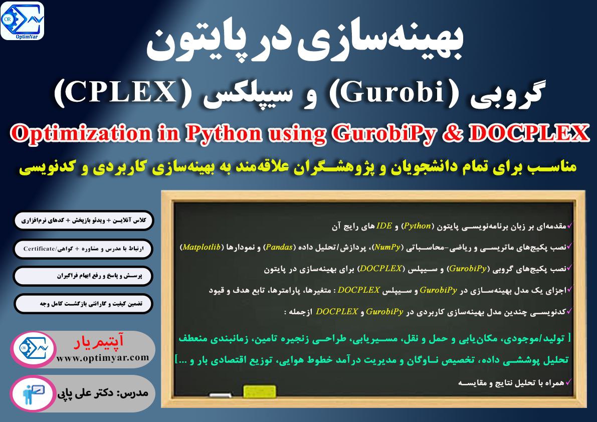 بهینه سازی در پایتون با گروبی Gurobi و CPLEX